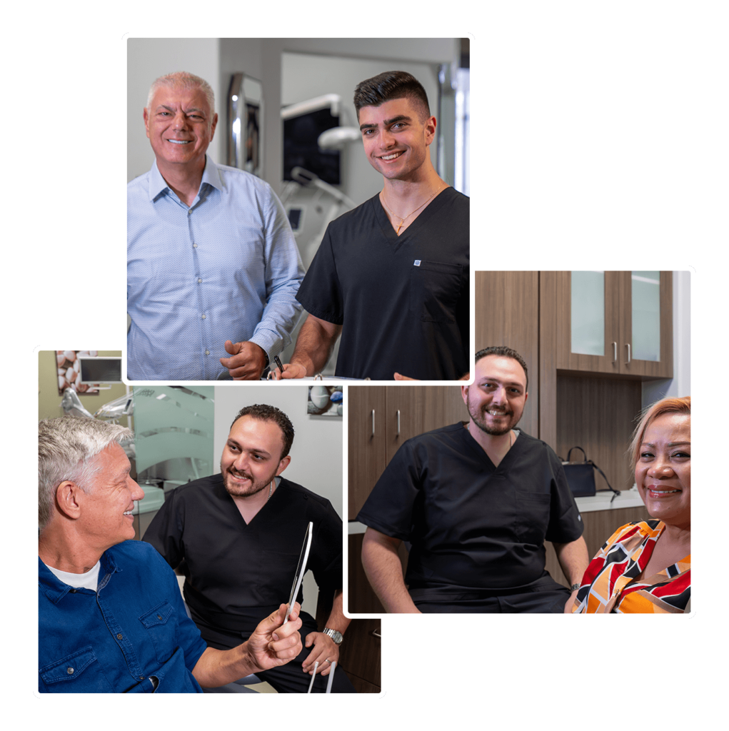 Patients smiling with doctor